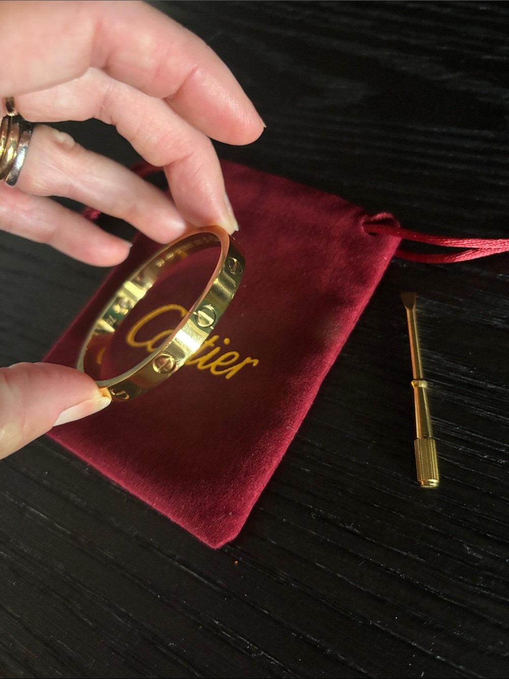 Love Bracelet Gold Tone with Pouch and Screwdriver - Picture 5 of 6